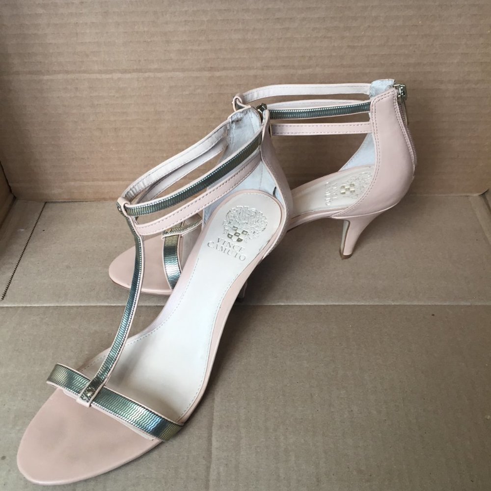 Vince Camuto Makoto Women Open-Toe Leather Heel - Picture 5 of 7